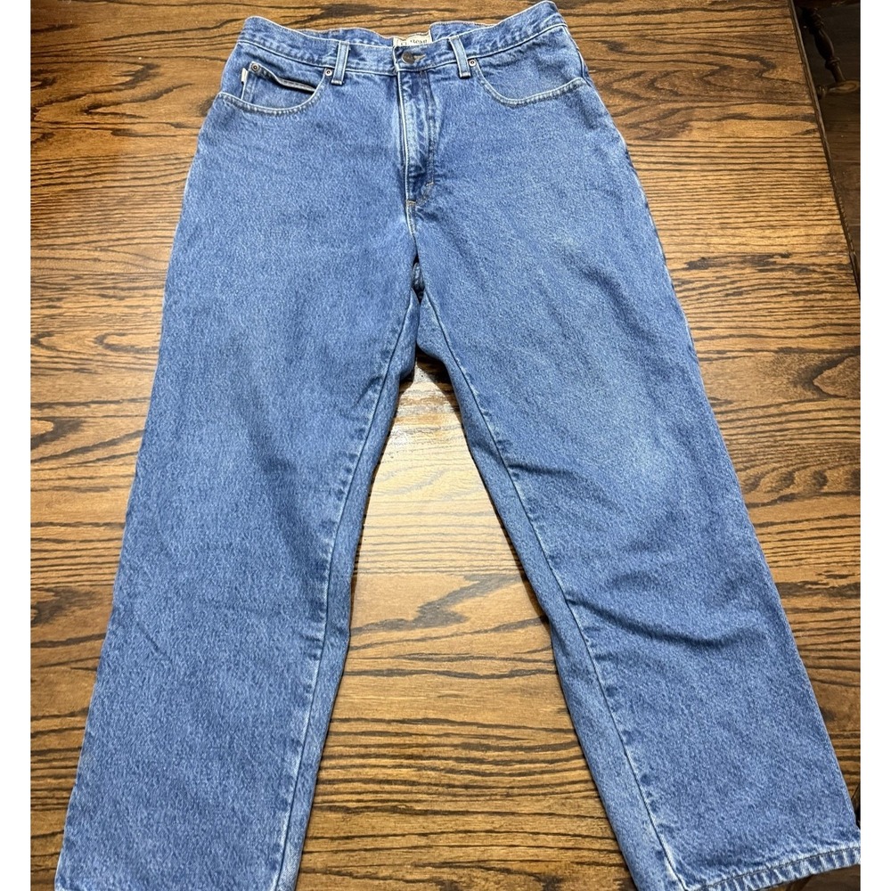 LL Bean Jeans Men's 34x29 Relaxed Fit 100% Cotton Denim Blue Dark